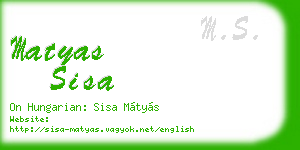 matyas sisa business card